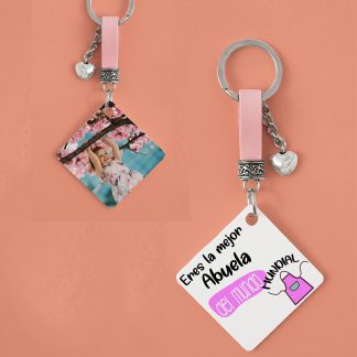Llavero personalizado "Eres la mejor abuela del mundo mundial"