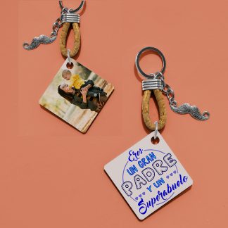Llavero personalizado "Eres un gran padre y un super abuelo"
