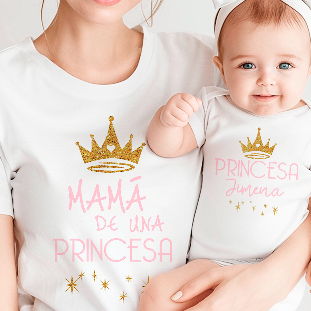 camisetas Mama de una princesa princesa Tu personalizas