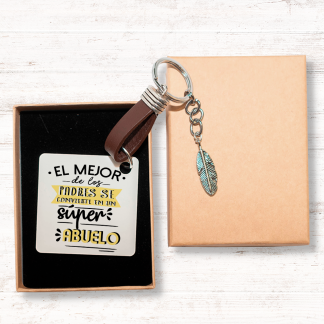 Llavero "El mejor de los padres se convierte en un súper abuelo"