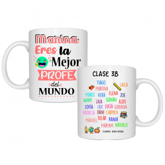 Taza personalizada "eres la mejor profe del mundo"