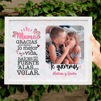 Lámina personalizada "mamá gracias por darme lo mejor de la vida"
