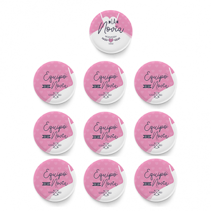 Pack De 15 Chapas Para Despedida De Soltera – 14 Para Amigas De La Novia + 1 Para Novia | Color Rosa Metalizado