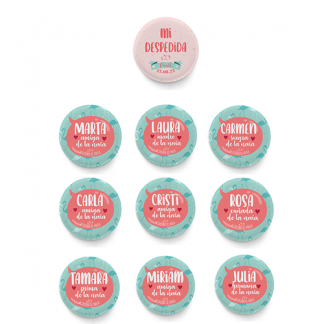 Pack de 10 chapas personalizadas despedida de soltera