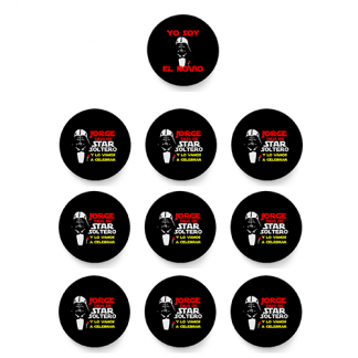 Pack de 10 chapas personalizadas despedida de soltero star wars