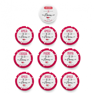 Pack de 10 chapas personalizadas despedida de soltera para la novia y las invitadas