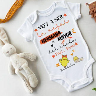 Body personalizado "Voy a ser la mejor hermana mayor"