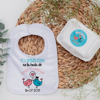 Babero personalizado "Yo también estuve en la boda de..."