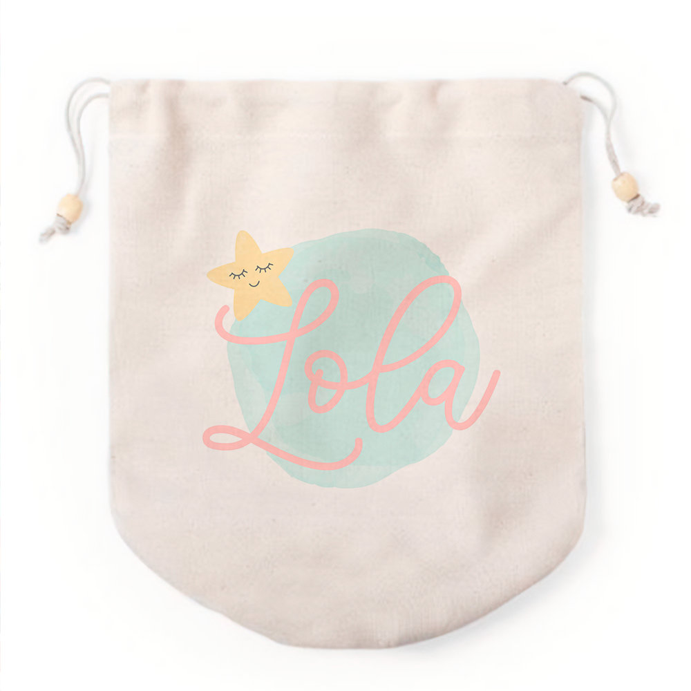 Bolsa de tela personalizada, inicial con nombre 