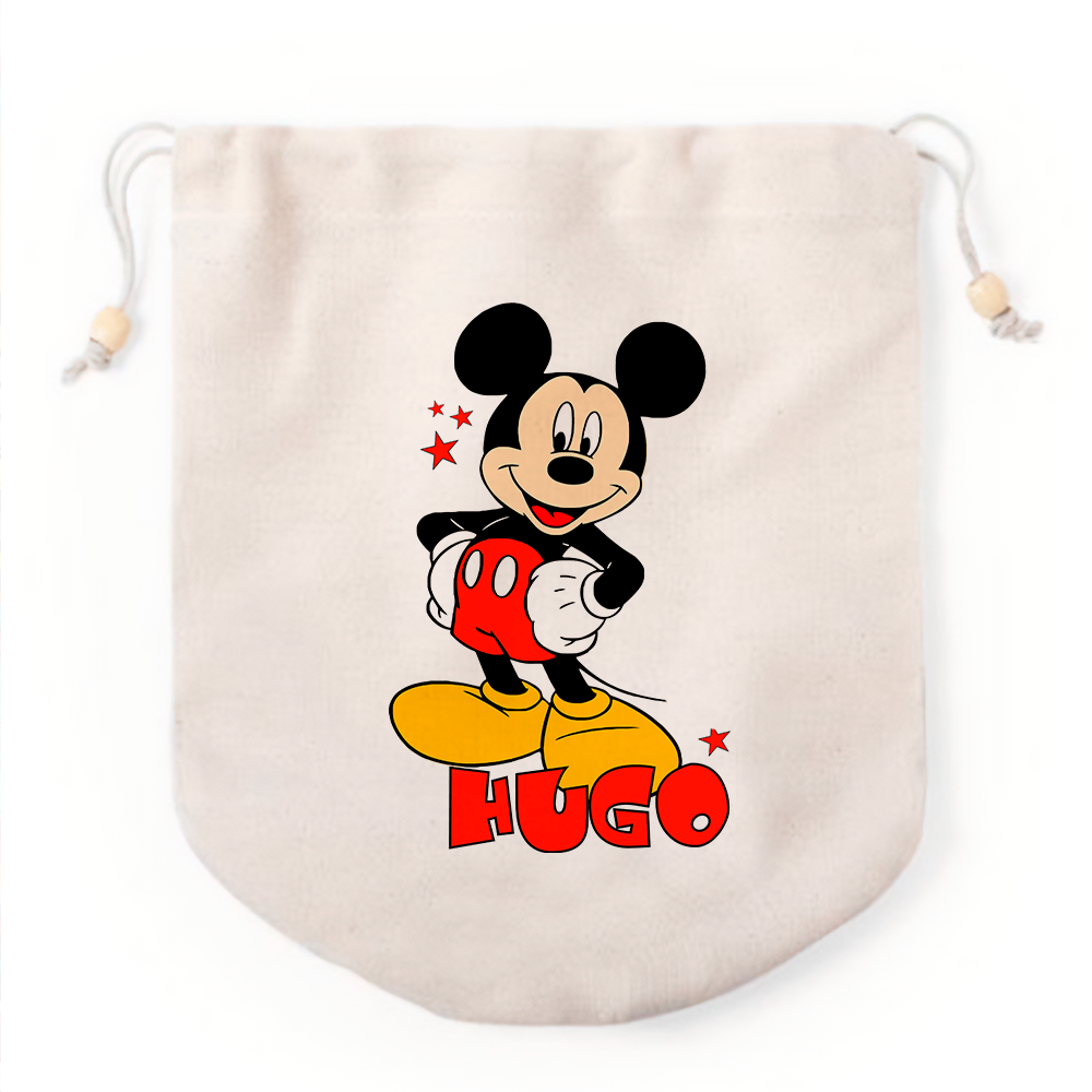 Bolsa merienda de tela - Modelo Mickey y Minnie