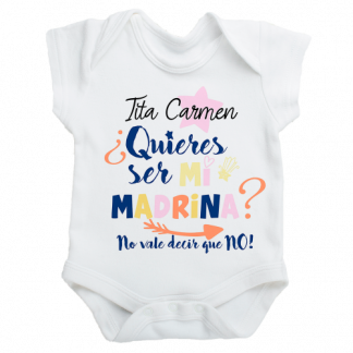 Body personalizado "Tita, Quieres ser mi madrina?"