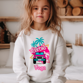 Sudadera personalizada Barbie coche