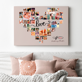 Lienzo personalizado Collage corazón