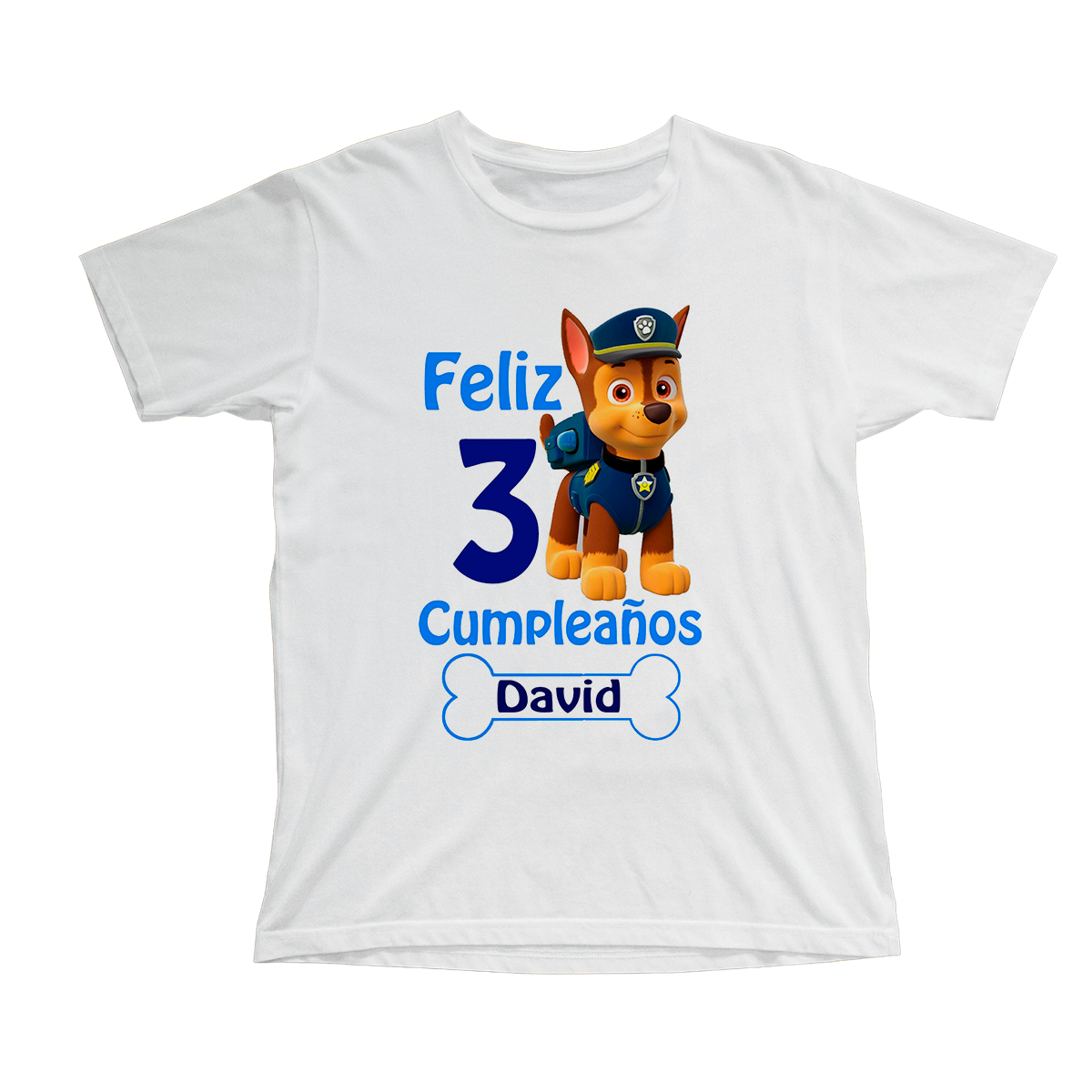 Camiseta cumpleaños patrulla canina (niño), personalizable - Tú personalizas