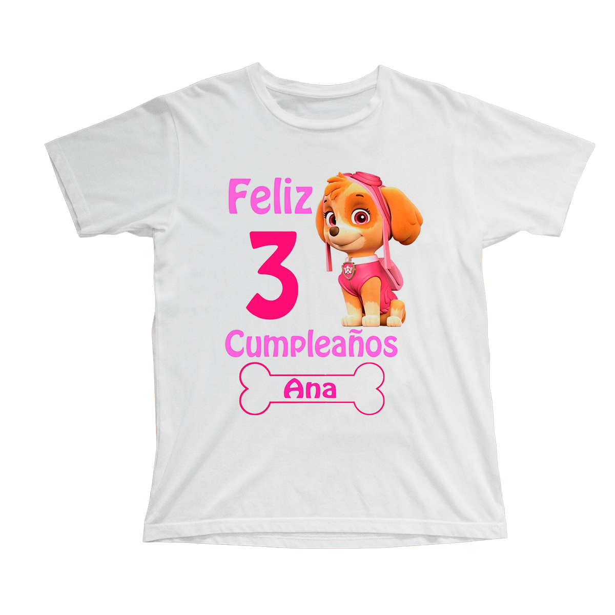 Camiseta cumpleaños patrulla canina, personalizable - Tú personalizas