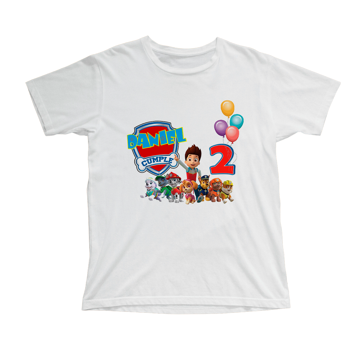 Camiseta cumpleaños patrulla canina, personalizable - Tú personalizas