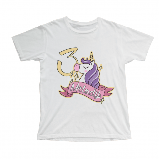 Camiseta cumpleaños unicornio brillo