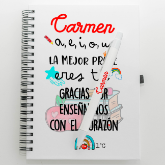 Libreta personalizada "La mejor profe eres tú"