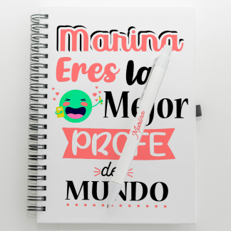 Libreta personalizada "Eres la mejor profe del mundo"