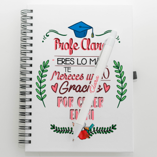 Libreta personalizada "Profe eres lo más"