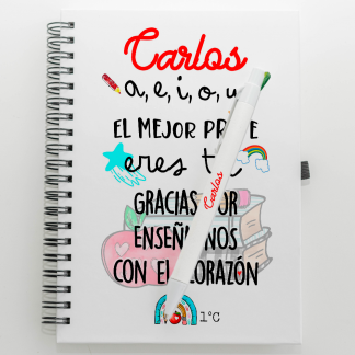 Libreta personalizada "El mejor profe eres tú"