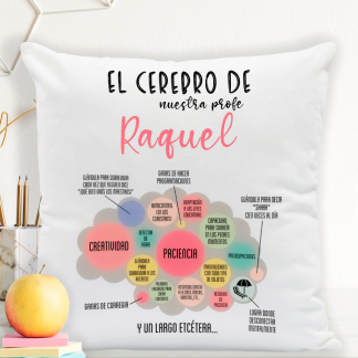 Cojín personalizado "El cerebro de nuestra profe"