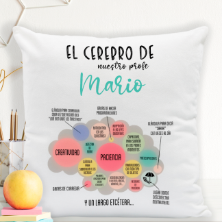 Cojín personalizado "El cerebro de nuestro profe"