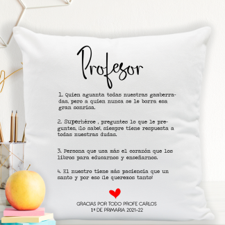 Cojín personalizado "Descripción profesor"