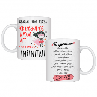 Taza personalizada "Gracias profe por enseñarnos a volar"