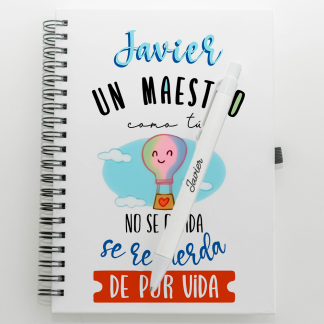 Libreta personalizada "Un maestro como tú no se olvida"