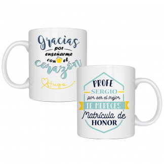 Taza personalizada "Profe te mereces matrícula de honor"