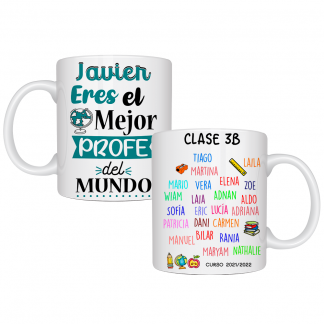Taza personalizada "eres el mejor profe del mundo"