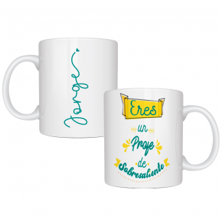 Taza personalizada para profes "Eres un profe de sobresaliente"