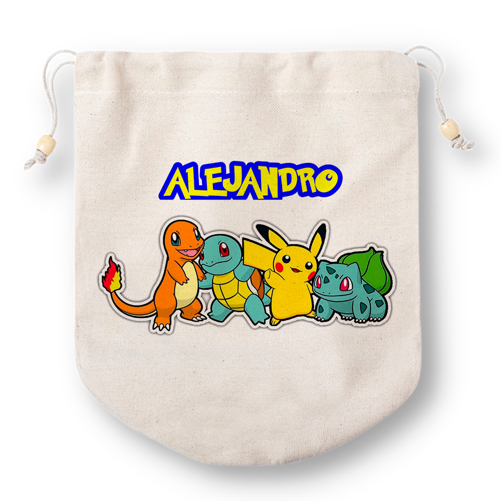 Pack 12 Bolsas Personalizada Pokemon Caritas Cumpleaños