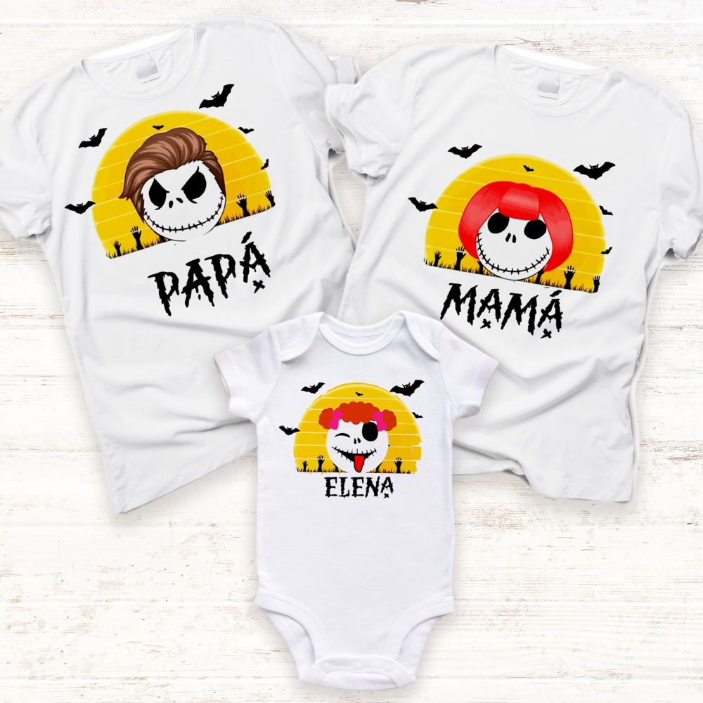 Pack camisetas personalizadas a juego "Familia Skellintong" Tú personalizas