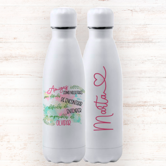 Botella personalizada "Amigas como nosotras son difíciles de encontrar"