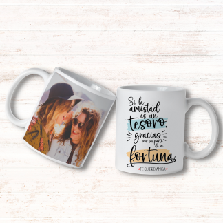 Taza personalizada "La amistad es un tesoro"