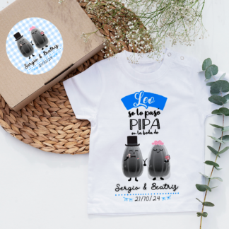 Camiseta personalizada "Se lo pasó pipa en la boda de.."