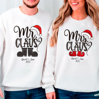 Pack sudaderas personalizadas Mr Claus y Mrs Claus