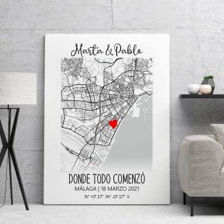 Lienzo personalizado "Ubicación minimalista"