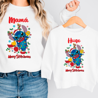 Pack 2 Sudaderas personalizadas Stich Navidad