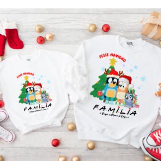 Pack 2 Sudaderas personalizadas Bluey Navidad