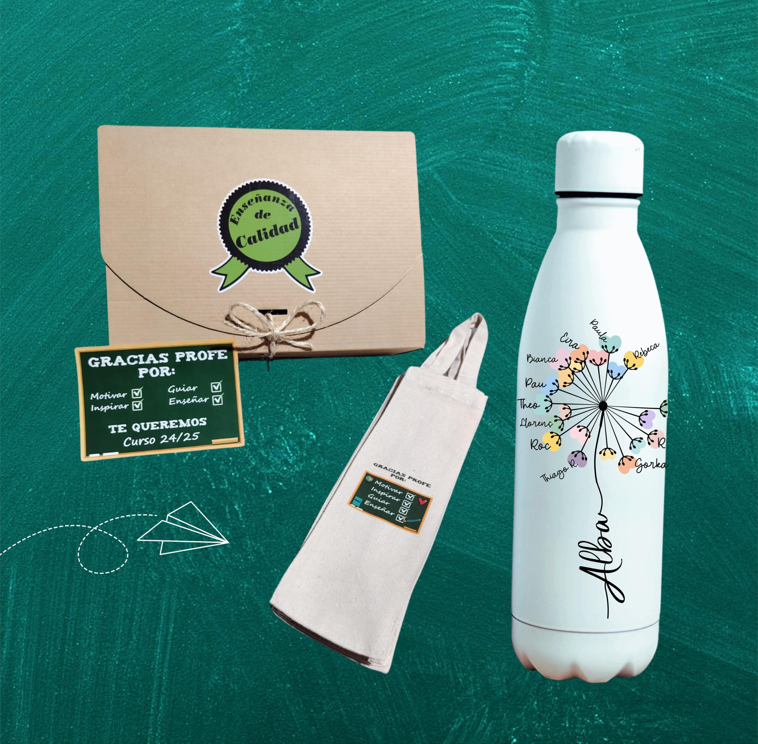 Botella personalizada " Gracias por enseñarnos a volar " - Imagen 4