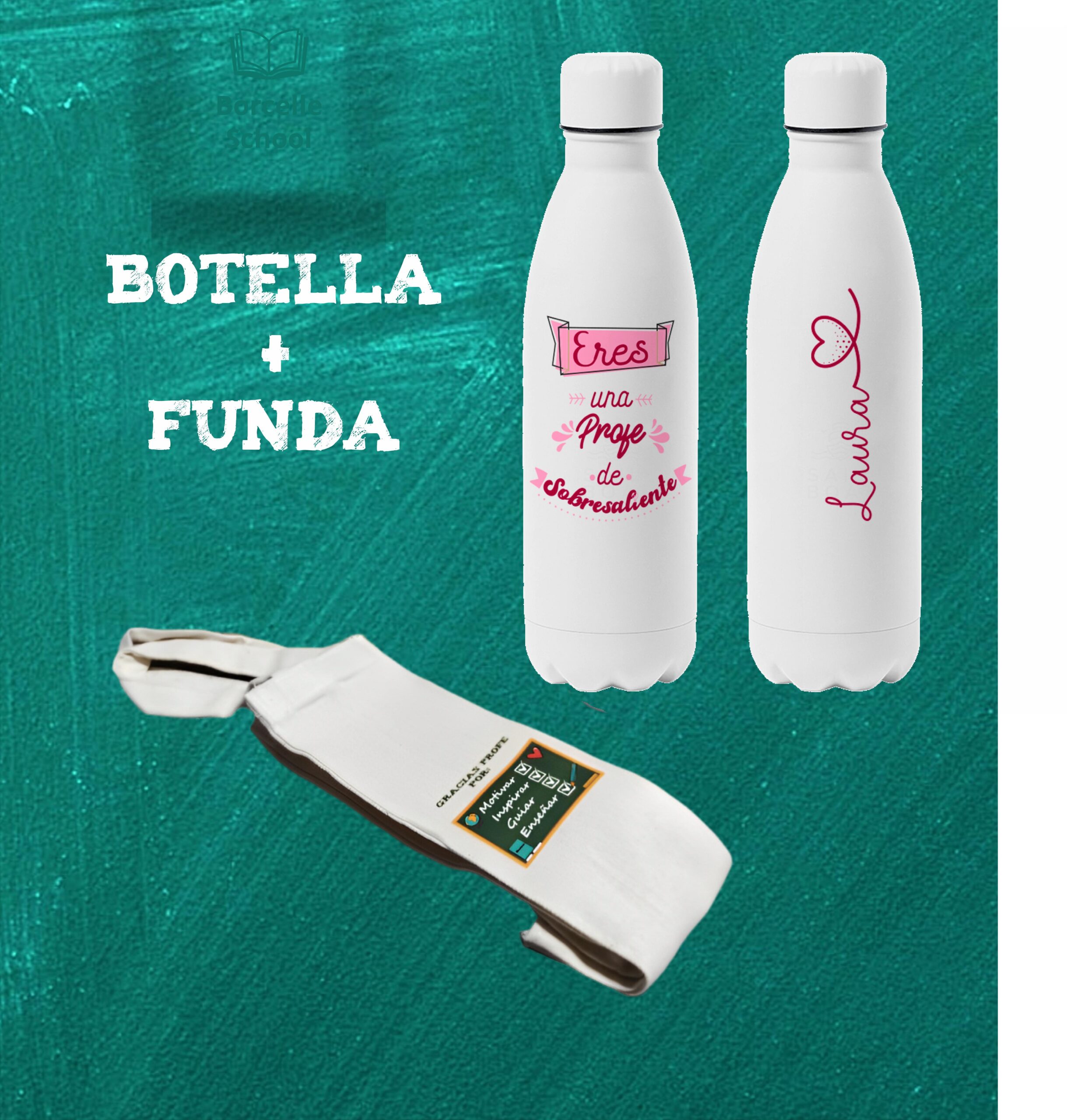 Botella personalizada "Eres una profe de sobresaliente" - Imagen 2