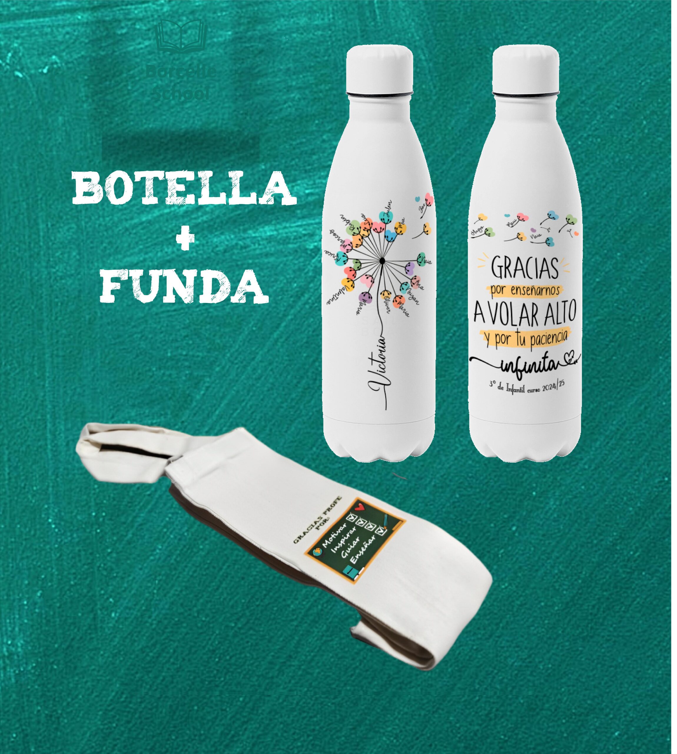 Botella personalizada " Gracias por enseñarnos a volar " - Imagen 2