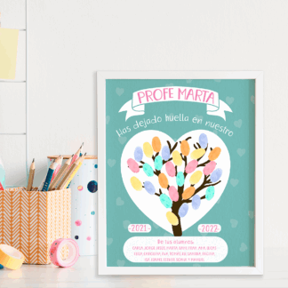 Lámina personalizada para profes árbol con huellas