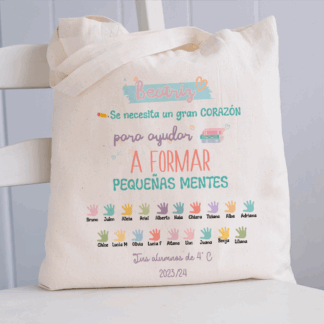 Tote bag "Se necesita un gran corazón para ayudar a formar pequeñas mentes"