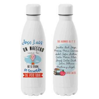 Botella personalizada "Un maestro como tú, no se olvida"