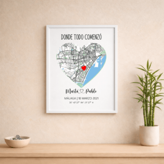 Lámina Donde todo comenzó corazón a color