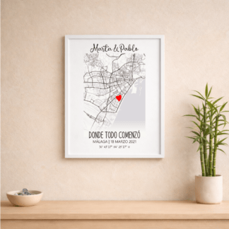 Lámina Donde todo comenzó minimalista  en blanco y negro